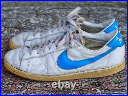 1980 Nike Tennis Shoes Sz 12.5 vtg original 80s 1980s wimbledon racquette blue