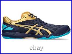ASICS ATTACK DOMINATE FF 2 1073A010 403 Peacoat Pure Gold Table Tennis Shoes