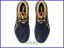 ASICS ATTACK DOMINATE FF 2 1073A010 403 Peacoat Pure Gold Table Tennis Shoes