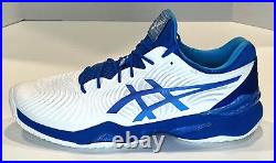Asics 1041A343 Court FF Novak Tennis Shoes White Tuna Blue Men's Size 12 NWT
