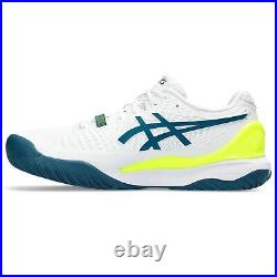 Asics Gel Resolution 9 Men Wide tennis shoes Antique White/Teal 376.101