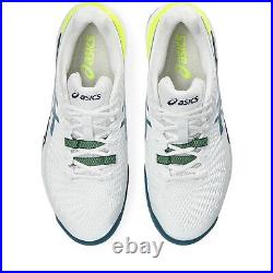 Asics Gel Resolution 9 Men Wide tennis shoes Antique White/Teal 376.101