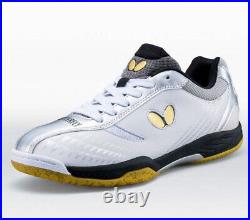 Butterfly Lezoline GIGU Table Tennis Shoes Indoor Unisex Shoes White Sliver NWT