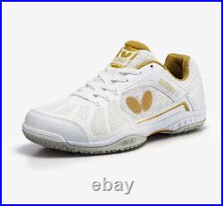 Butterfly Lezoline Rifones Table Tennis Shoes Indoor Unisex Shoes White Gold NWT