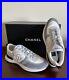 Chanel Men's Sneaker White Gray Blue Suede Nylon Sport Runner Tennis Shoes Sz 44