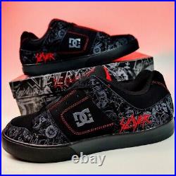 DC Shoes Slayer Pure X Men's US 14 Black Grey Red Nubuck Heavy Thrash Metal Band
