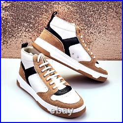 Hugo Boss Men's Baltimore High-Top Designer Tennis Shoes 11M Brown/White/Black