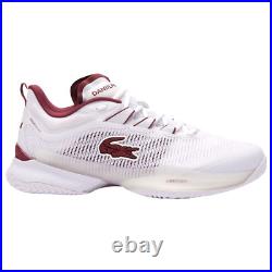 Lacoste Men`s AG-LT23 Ultra Tennis Shoes White and Burgundy Men's Shoes