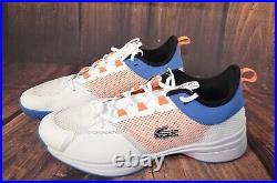 Lacoste Sport Men`s AG-LT 21 Ultra Tennis Shoes White Orange Ortholite Size 13