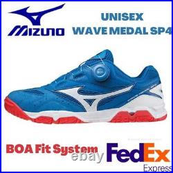Mizuno Table Tennis Shoes WAVE MEDAL SP4 BLUE /WHITE /RED 81GA2112 22 UNISEX BOA