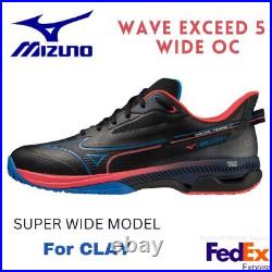 Mizuno Tennis shoes WAVE EXCEED 5 WIDE OC Black/Blue/Coral 61GB2313 10 for CLAY