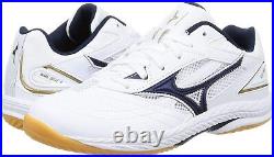 Mizuno Unisex Table Tennis Shoes WAVE DRIVE 9 White/Navy/Gold 81GA220514 2023