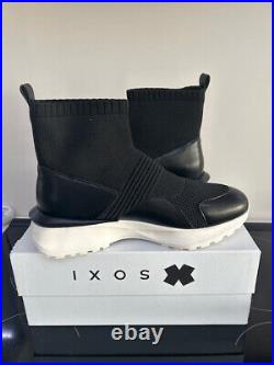 NEW IXOS Italian Men's Fashion Sneakers Tennis Shoes in Black sz 43 (US 10)