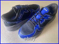 NWB Hugo Boss Men's Tennis Shoes Runners Training Blue Black and Grey US 13