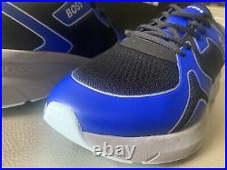 NWB Hugo Boss Men's Tennis Shoes Runners Training Blue Black and Grey US 13