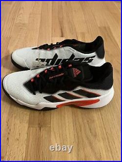 New Adidas Men's Size 10 Barricade Tennis Shoes White/Black/Solar GW2964