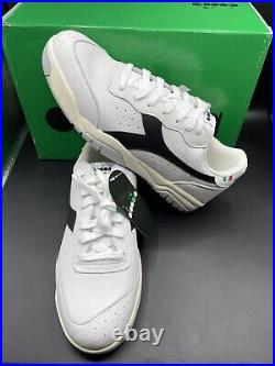 New Diadora MAVERICK H. O. C. Size 12 Tennis Shoes White Black Made In Italy