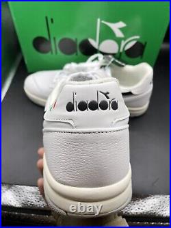 New Diadora MAVERICK H. O. C. Size 12 Tennis Shoes White Black Made In Italy