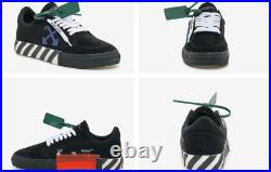 New Off White Men's Tennis Shoes Low Vulcanized Sneakers Black & Blue