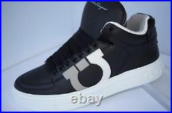 New Salvatore Ferragamo Men's Marvelous Tennis Shoes Size 9 Black Snickers