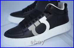 New Salvatore Ferragamo Men's Marvelous Tennis Shoes Size 9 Black Snickers