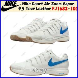 Nike Court Air Zoom Vapor 9.5 Tour Leather FJ1683-100 Tennis Shoes US Mens 4-14