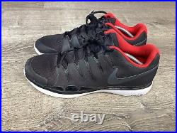 Nike Federer Zoom Vapor 9.5 Tour Black Red Tennis Shoes 631458-007 Mens Size 13