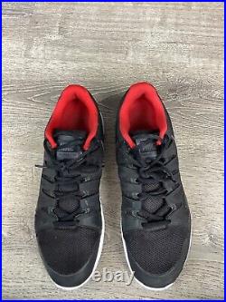 Nike Federer Zoom Vapor 9.5 Tour Black Red Tennis Shoes 631458-007 Mens Size 13