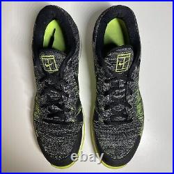 Nike Zoom Vapor Tour Flyknit Federer Black Green Tennis Shoes Mens 11 885725-002
