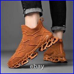 Poramea Mens Slip on Loafers Walking Tennis Shoes Laceless Jogging Blade Sneaker