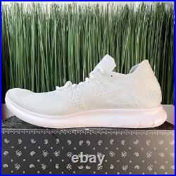 RARE Nike Free RN Flyknit 2016 White Pure Platinum Mens Running Shoes Size 10.5