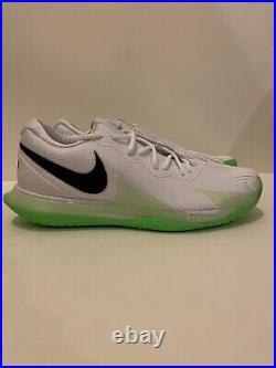Size 12 NikeCourt Zoom Vapor Cage 4 Rafa Low White Action Green Tennis Shoes