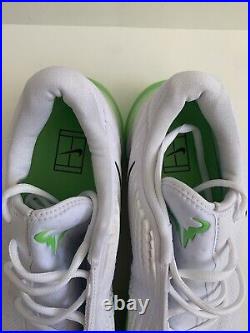 Size 12 NikeCourt Zoom Vapor Cage 4 Rafa Low White Action Green Tennis Shoes