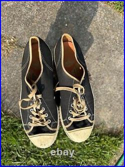 Vintage 70s SPEEDSTAR USA Made Canvas Low Top Basketball Tennis Shoes Size 11